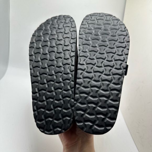 CUSHIONAIRE Women's Genuine Leather Cork Footbed Clog with +Comfort 6 BLACK - Picture 5 of 7